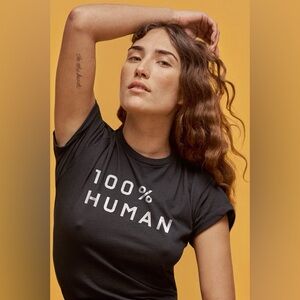 Everlane The Human 100% Human Women’s Box Tee in Medium Print Cotton Size Med